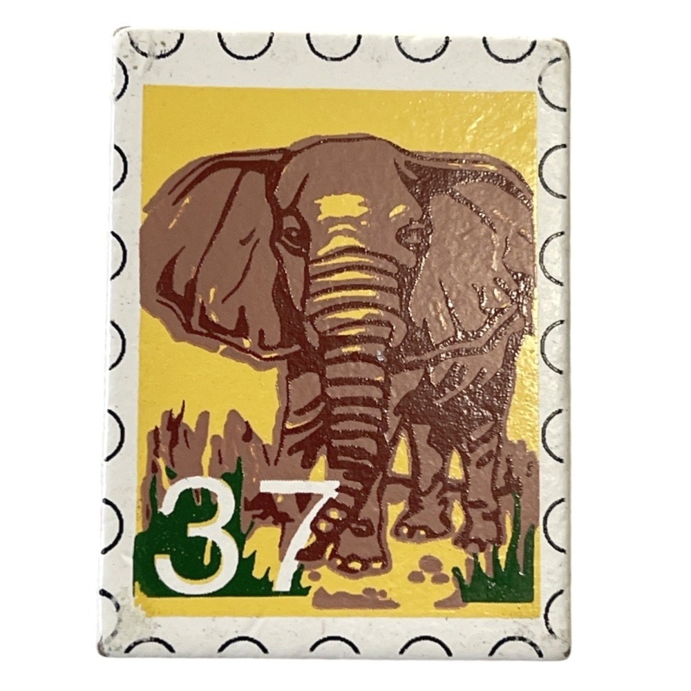 Melissa & Doug Post Office Wood Mailbox Replacement Mail Stamp Elephant